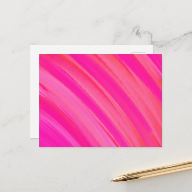 Pink Swirl Abstract  Postcard (Front/Back In Situ)