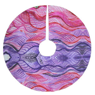 Pink Swirl Brushed Polyester Tree Skirt