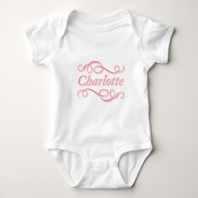 Pink Swirl Charlotte Baby Bodysuit (Front)