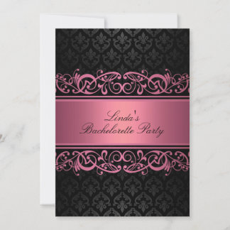 Pink Swirl Damask | Bachelorette Party Invitation