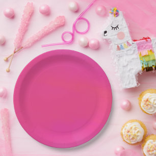 Pink Swirl Digital Print Paper Plate