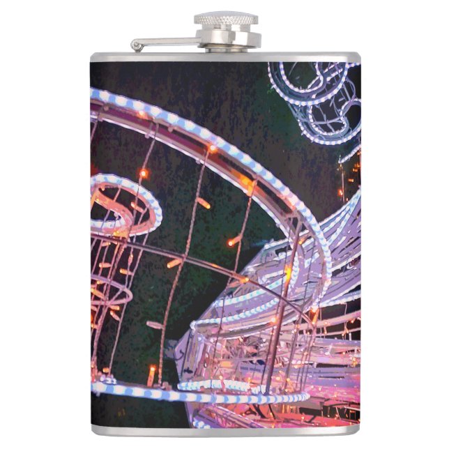Pink swirl hip flask (Front)