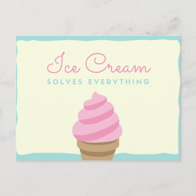 Pink Swirl Ice Cream Postcard (Front)