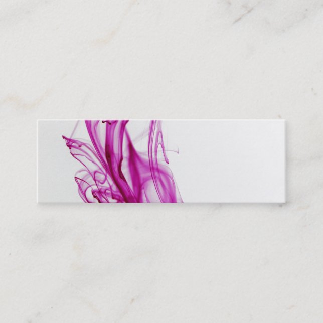 Pink Swirl Ink Drop Photography Mini Business Card (Front)