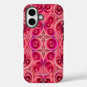 Pink Swirl Kaleidoscope Pattern iPhone 16 Case