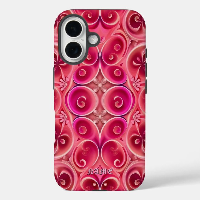 Pink Swirl Kaleidoscope Pattern Case-Mate iPhone Case (Back)