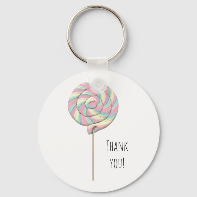 Pink Swirl Lollipop Keychain (Front)