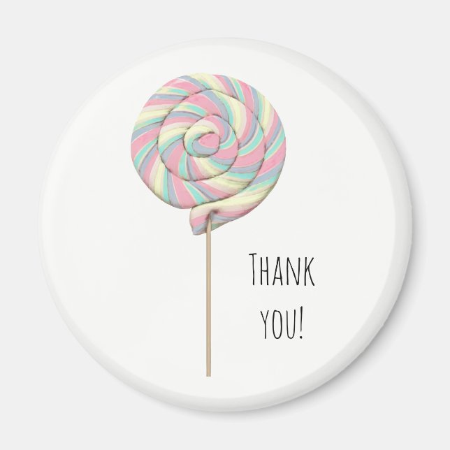Pink Swirl Lollipop Magnet (Front)