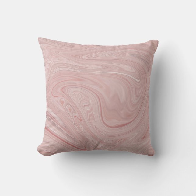 Pink Swirl Marble Reversible Pillow (Front)