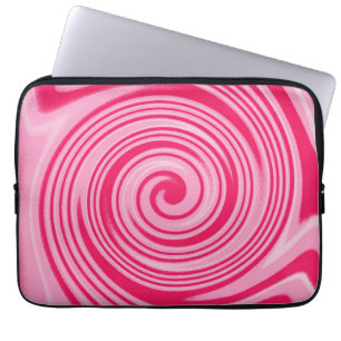 Pink swirl pattern laptop sleeve