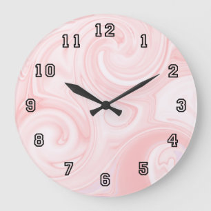 Pink Swirl Wall Clock