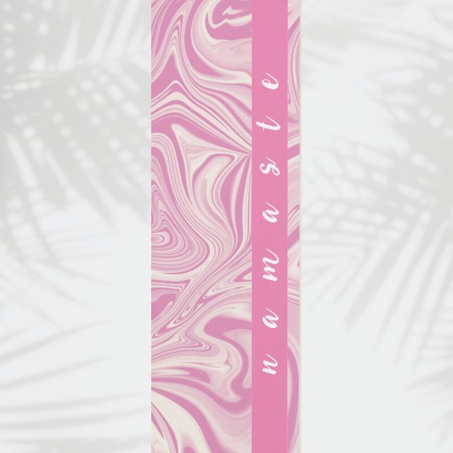 Pink Swirl with Namaste Text Yoga Mat (Creator Uploaded)