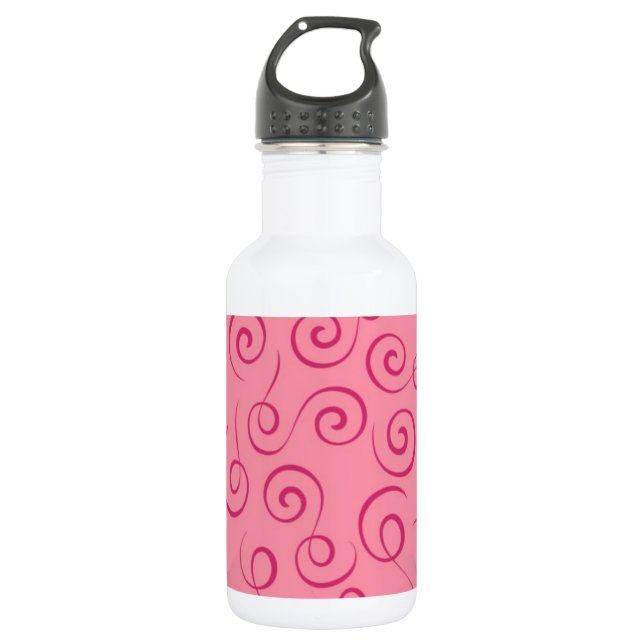 Pink Swirls 532 Ml Water Bottle (Front)
