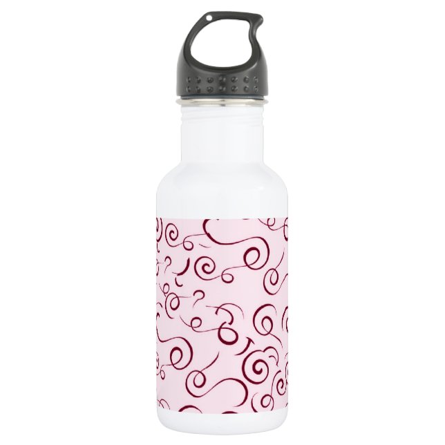 Pink Swirls 532 Ml Water Bottle (Front)