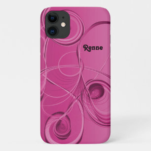 Pink Swirls Abstract Design iPhone 11 Case