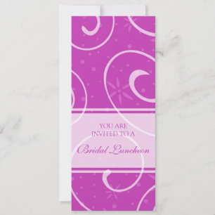 Pink Swirls Bridal Luncheon Invitation Cards