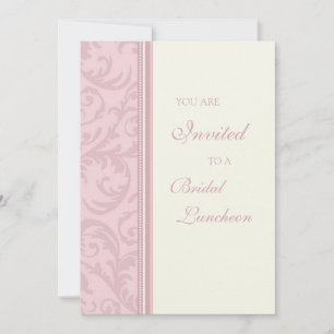 Pink Swirls Bridal Luncheon Invitation Cards