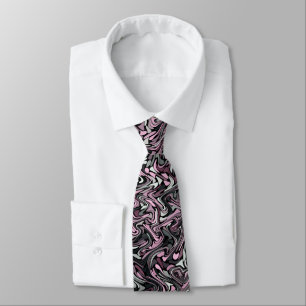 Pink Swirls Fractal Tie