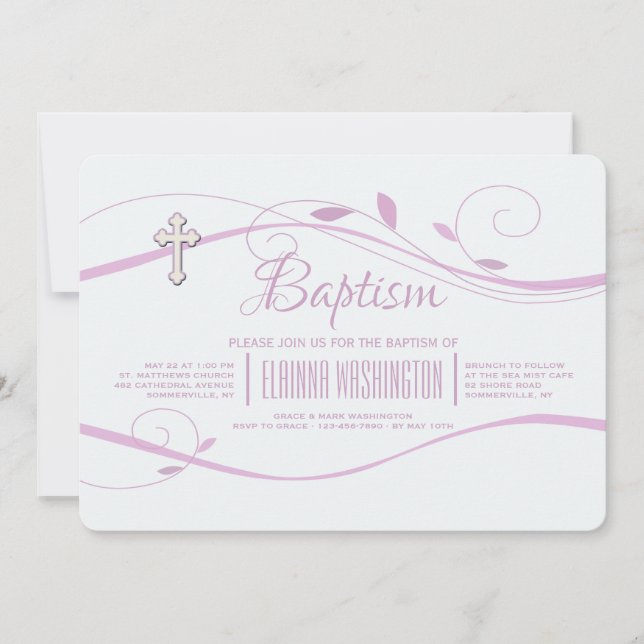 Pink Swirls Invitation (Front)