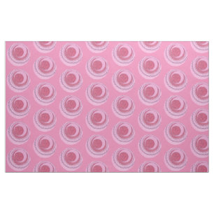 Pink Swirly Abstract Circles Dots Pattern Fabric