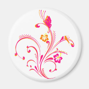 Pink Swirly Butterfly Magnet