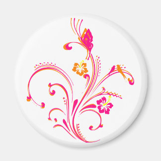 Pink Swirly Butterfly Magnet