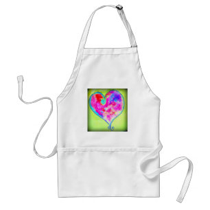 pink swirly heart standard apron