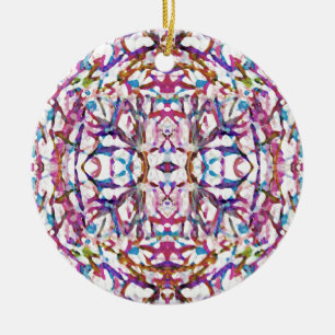 Pink Symmetrical Pattern Ceramic Ornament