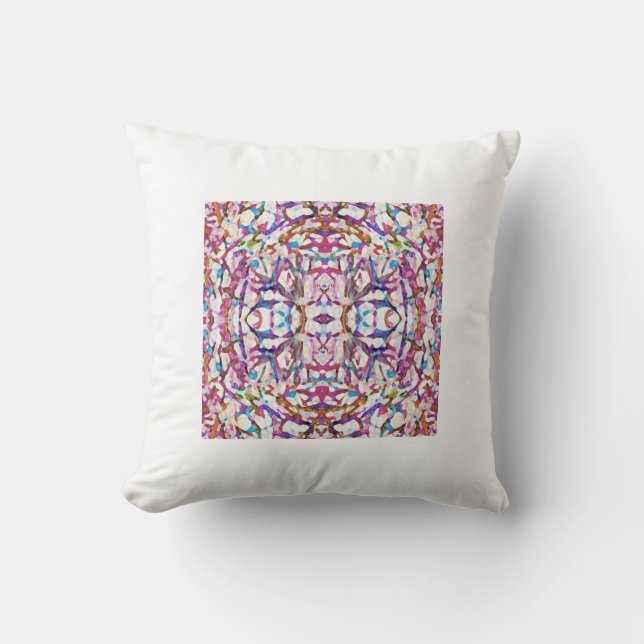Pink Symmetrical Pattern Cushion (Front)