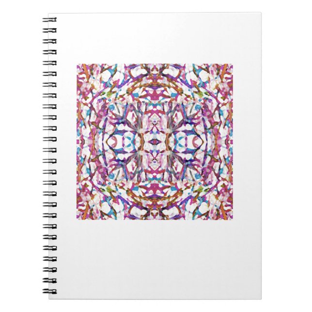 Pink Symmetrical Pattern Notebook (Front)