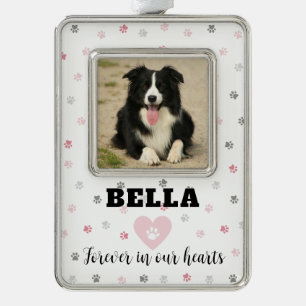 Pink Sympathy Dog Photo Pet Memorial Ornament