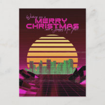 Pink Synthwave Christmas