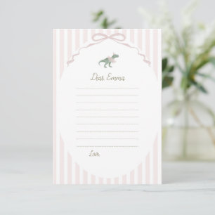 Pink T Rex Tutu Girl Birthday Time Capsule Card
