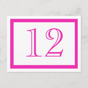 Pink Table Number Cards