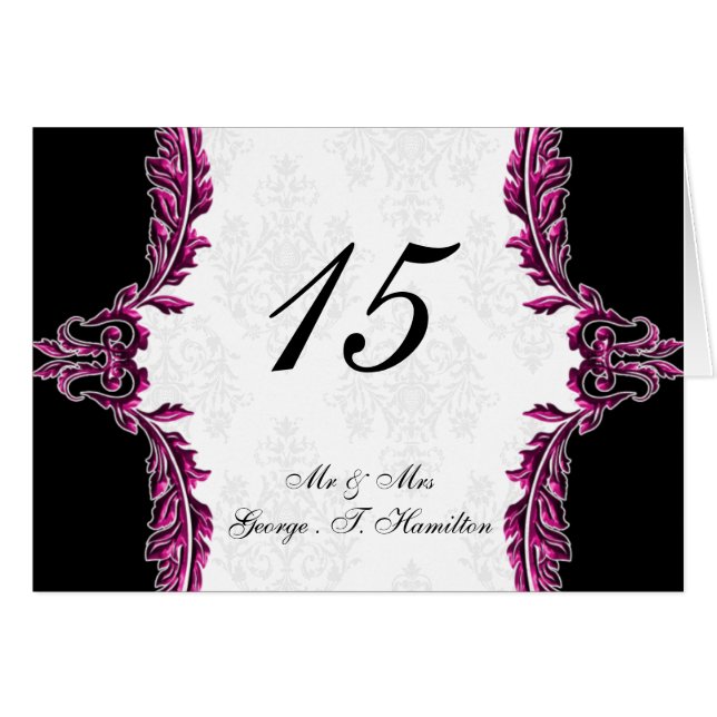 pink table seating card (Front Horizontal)