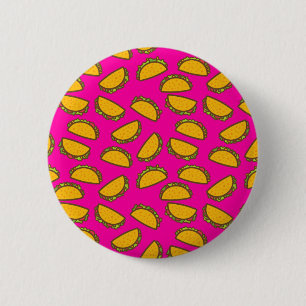 pink tacos 6 cm round badge
