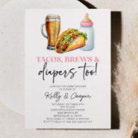 Pink Tacos Brews and Diapers Too! Baby Shower