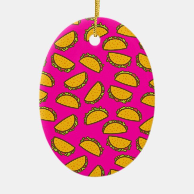 pink tacos ceramic tree decoration (Front)