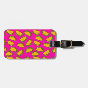 pink tacos luggage tag