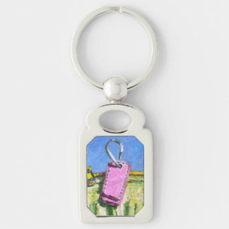 Pink Tag Key Ring