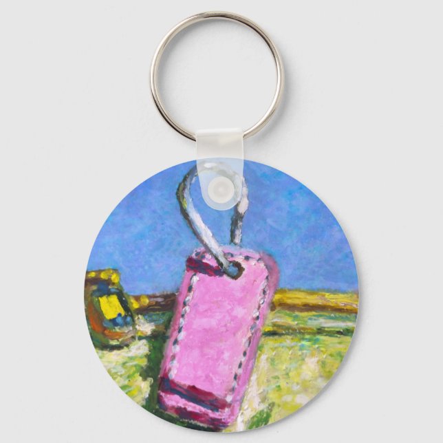 Pink Tag Key Ring (Front)