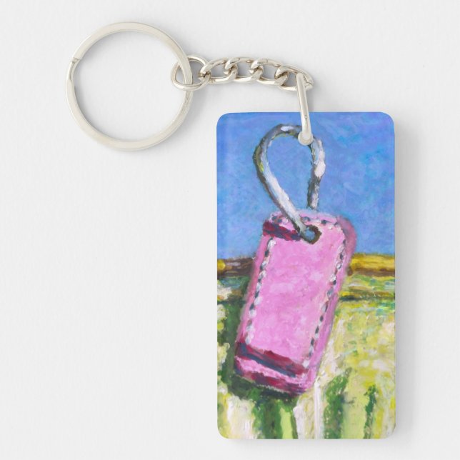 Pink Tag Key Ring (Front)