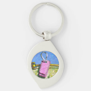 Pink Tag Key Ring