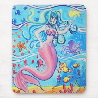 Pink Tailfin Mermaid Mousepad
