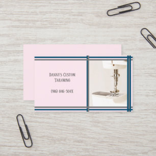 Pink Tailor Sewing Machine Business Card