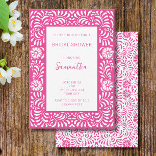 PINK TALAVERA BRIDAL SHOWER INVITATION
