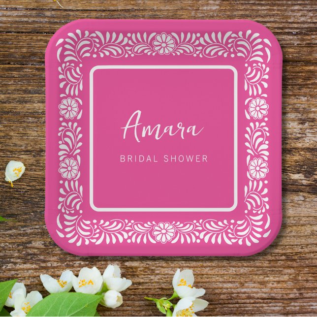 PINK TALAVERA BRIDAL SHOWER PAPER PLATE (Creator Uploaded)