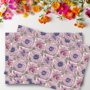 Pink Talavera Spanish Mexican Tiles Tissue Paper