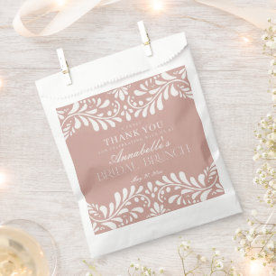 Pink Talavera Tile Fiesta Bridal Brunch Dessert Favour Bag