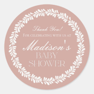 Pink Talavera Tile Spanish Fiesta Baby Shower Classic Round Sticker